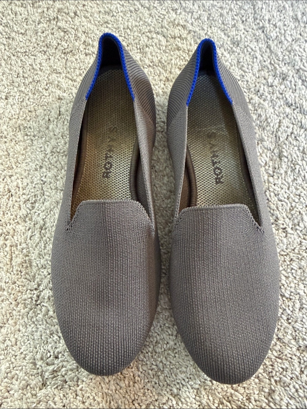 Rothy's The Loafer Gray Slip On Knit Flats Round Toe